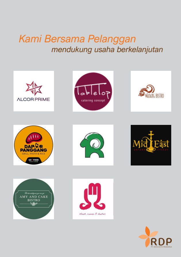 Portofolio pelanggan foodservice pada company profile RDP