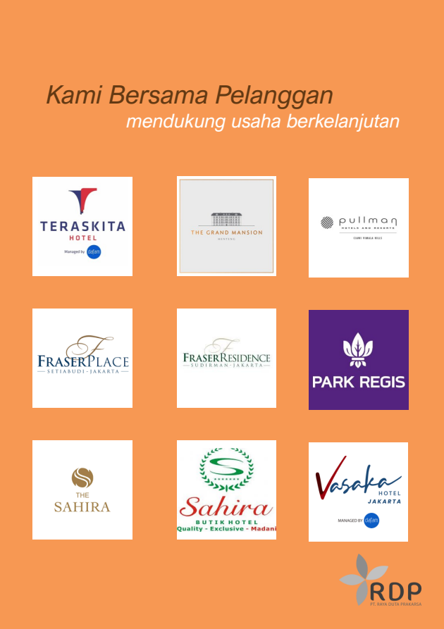 Portofolio pelanggan hospitality pada company profile RDP