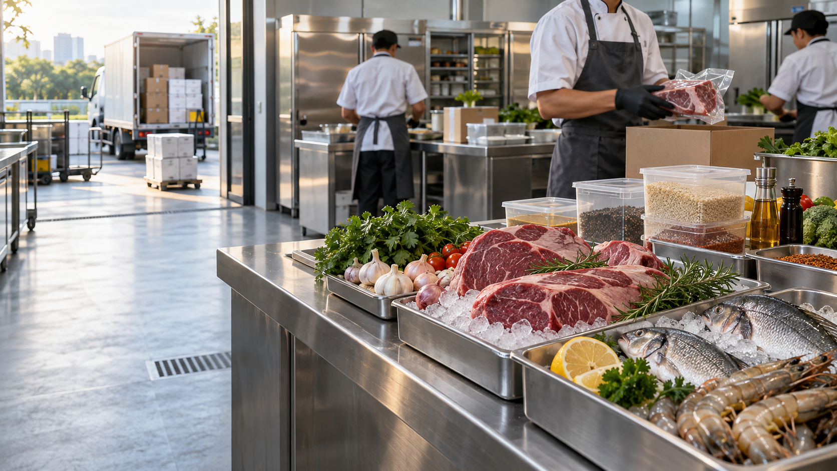 Persiapan bahan pangan untuk dapur profesional